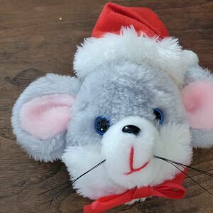 Vintage 1986 Christmas Mouse Doorknob Plush Cover House of Lloyd READ DESCRIPTIO